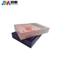 Custom food packaging boxes for fish collagen top and bottom style gift boxes paper bag with ribbon