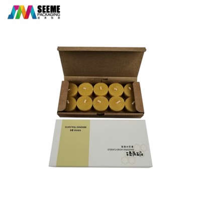 Custom round candle packaging boxes corrugated  paper gift boxes with sleeves