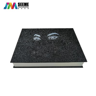 2020 Hot Sales Magnetic Eyelash Box Three Pair Eyelash Box with Tweezer Mirror and Glue Glitter Paper Eyelash Packaging