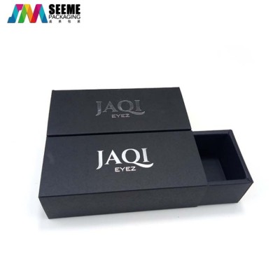 custom square black paper cardboard packaging rigid drawer gift box