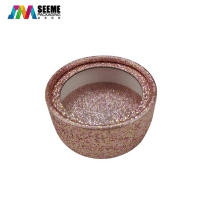 Multiple Color Round Eyelashes Box Glitter Paper Tube Box