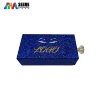 Customized logo Luxury shinning drawer box for eyelash packaging box with diamond-shape handle