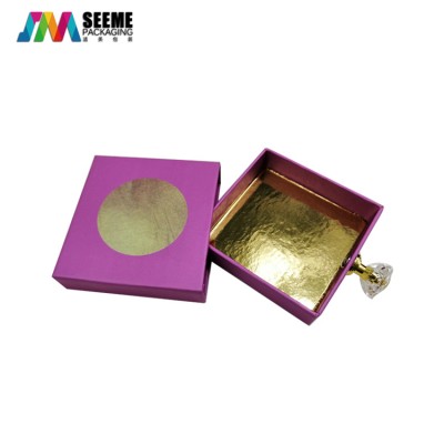 Customized logo eyelashes drawer box eyelash packaging box with diamond-shape handle gift box