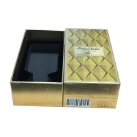 Personalized customization small square with black inserts gold foil lid and base gift boxes for perfume packaging